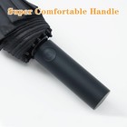 Large Double-ribs Umbrella Automatic For Women Men  Folding Umbrella A  Black