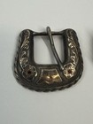 Vintage Sterling Silver 10k Gold   Rubies Ranger Belt Buckle 4 Piece Set Mexico