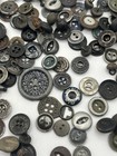 Antique Vintage Metal Button Sewing Craft Lot Of 170  Uniform Collection Estate