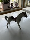Vintage Little Tikes Grey Ivory Dollhouse Horse  1990s Release Brown Saddle Toy