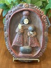 Vintage Hand Carved Wood Santo Nino De Cebu Christ Child Rellebe Plaque Art 12   