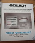New Bower Innovations Travel International Power Adapter   Dual Usb Charger Nib