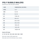 25-1000 Any Size Poly Bubble Mailers Self Seal Padded Shipping Envelopes Bags