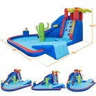 7-in-1 Inflatable Water Slide For Kids Aged 3-10 With 520w Etl-certified Blower