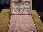 Children s Pretend Play Tea Set Pink Gingham Wicker Basket Plates Cups Utensils