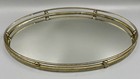 Vtg Oval Mirrored Vanity Perfume Tray Mid-century Modern Brass Look Rod   Ball
