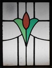 Floral Old English Leaded Stained Glass Window Unframed W Hooks 14 5  X 19 25 