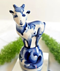 Gzhel Russian Goat Bell Porcelain Figurine Handmade Blue   White