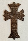 Vintage Rustic Cast Iron Hanging Cross Christianity Wall Decor 10    X 6   