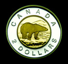2004  2 Toonie Silver Proof Coin Uncirculated From The Set  With 24k Gold Inlay