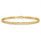 Real 14k Yellow Gold 3 2mm Semi-solid Anchor Chain  Anklet bracelet Lobster Claw