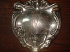 Antique Art Nouveau Hand Mirror Floral Motifs Woman Repouss   Design Silver Plate