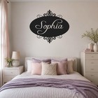 Custom Personalized Name With Frame Embellishments Wall Decal Sticker Vinyl