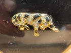 Vintage Rare  gold-tone Tiger Motif Design  Stratton Compact