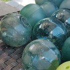  12  Japanese Green Glass Fishing Net Float Buoy Spheres For Nets  Mixed Lot