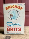 Vintage 50s 60s  Nos Unopened Big Chief Quick Grits 1lb Box W  Indian Graphics 