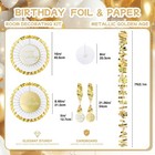 Gold Birthday Party Decorations Kit     13pcs White   Metallic Gold Hanging Paper