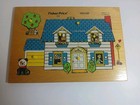 Vintage Fisher-price Wood Puzzle 1971 House 513 Pick-up Peek 12pc Complete
