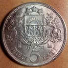 1931 5 Lati - Big Latvian Silver - As Shown    3249 