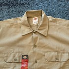Nwt Dickies Men s Large Short Sleeve Original Fit Button Up Work Shirt Khaki