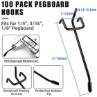 100pcs 4 Inch Pegboard Hooks  Stainless Steel Peg Board Shelving Hook  Garage   