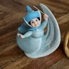 Vintage Glitter Disney Fairy Godmother Figurine Porcelain Sleeping Beauty Set 3