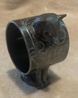 Antique Victorian  Silver Plated  Fox Napkin Ring With Glass Eyes    