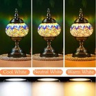 Turkish Table Lamp Metal Base Night Light - Vintage Moroccan Mosaic Design