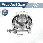 2pcs 1 5 Inch V Band Clamp With Flange Male Female Exhaust Clamp