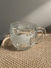 Nestle Nescafe Vintage Clear World Map Globe Etched Glass  8oz Coffee Cup Mug