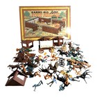 1967 Marx Fort Apache Play Set Tin Lithograph Carry Case With Indians   Cowboy   s