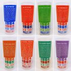 Vintage 1964-1965 New York World s Fair Frosted Glass Tumbler s Set Of 8 Glasses