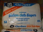 3 New Vintage 1990 Gerber Prefolded Pinless Cloth Diaper 3 Packs 6 Diapers Each