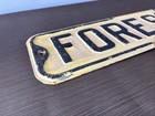 Vtg Forest St Street road Sign 24  x 6  Pressed embossed raised Steel  214