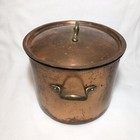 Vintage Copral Copper Stock Pot Portugal 4 Qt 7 5w X 6 25 Rolled Edge W lid