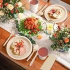 Us Stock Gezond 400 Pcs Compostable Plates Set Heavy Duty Disposable Sugarcane