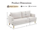 Loveseat Sofa Couch For Living Room With Usb Type C Ports    beige Upholstered 70 