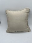 Croscill Daphne Square Embroidered Beige Floral Pillow 18 x18  No Tag