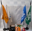 1967 Expo67 Flag Set With Poles Vintage Canada Montreal Quebec Event Memorabilia