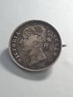 1840 Queen Victoria Silver One Rupee Indian Coin Brooch