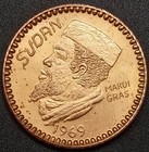 Vintage Solid Bronze  zulu  Princeps Mardi Gras Coin Token - 1969