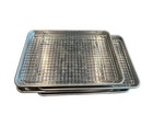  4  Commercial Restaurant Baking Sheets Aluminum W stainless Drying Rack 9   x13   