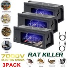 3pcs Electronic Mouse Trap Victor Control Rat Killer Pest Electric Rodent Zapper