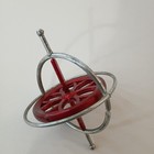 Vintage Red Metal Toy Spinning Top Toy Gyroscope Art Sculpture Steampunk