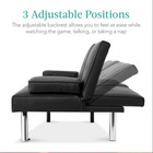 Best Choice Products Faux Leather Upholstered Convertible Sofa Bed Futon 2