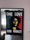Bob Marley One Love Fabric Flag   Wall Tapestry- Polyester Wall Hanging