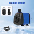 Small Fountain Pump  160 Gph Submersible Water Pump For Aquarium Fish Tank  Outd