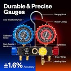 Hvac Refrigeration 4   way Manifold Gauge Set With 5ft Hoses R134a R410a R22 R32