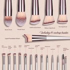  Makeup Brush Set 18 Pcs Premium Synthetic Foundation Powder Concealers 