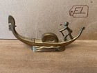 Vintage Venezia Gondola Italy Metal Molded Statue Venice Painted